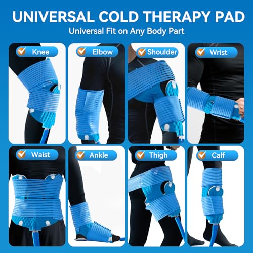 Máquina de terapia fría con temporizador programable, portátil alimentada por USB, bomba nueva y potente 2025, para reemplazo de rodilla, alivio del dolor, lesiones deportivas, compresión estilo