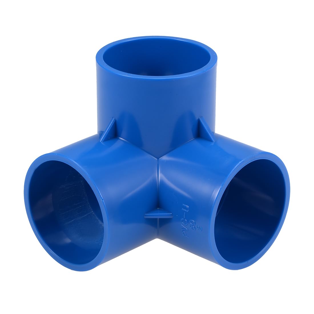sourcing map 3-Way Elbow PVC Pipe Fitting Furniture Grade 50mm Size Tee Corner Fitting Blue