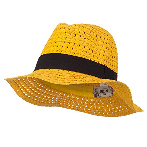 Paper Crushable Panama Hat - Yellow OSFM