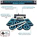 Drumskool Electric Drum Set, MIDI Electronic Drum Pad Set, Connect your phone to play along with included Drum Lessons, Speakers, Drum Pedals, Drum Sticks, 10 hours play time, Quickstart Guide