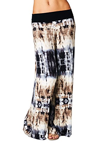Frumos Womens Palazzo Pants Medium Black Taupe | Women Fashion