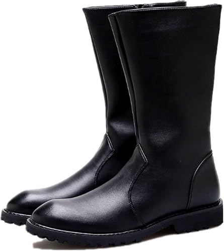 Amazon 秋 マーティンブーツ ハイカット メンズ ロングブーツ ジッパー革ブーツ ドライビングシューズ 防水 通気性 メンズ 黒 ワークブーツ 春夏秋冬 エンジニア サイドゴア ブーツ 歩きやすい ウエスタンブーツ イノヤ イノヤシューズ ブーツ