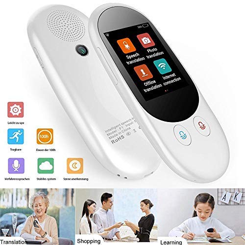 Lesgos Translator Device, Smart Voice Translator 126 Languages Real Time Instant Two-Way Translation Device Smart Handheld Instant Digital Voices Translator for Traveling Work Learning Business