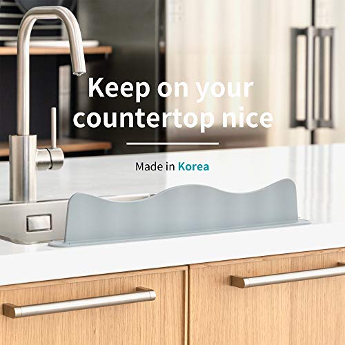 Blue Ginkgo Sink Splash Guard Premium Silicone Water Splash Guard for