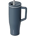 KISSKIND 40 oz Tumbler with Handle and Straw | 100% Leakproof Insulated Tumbler with Lid and Straw | Stainless Steel Water Bottle | Cup Holder Friendly Base | Blue