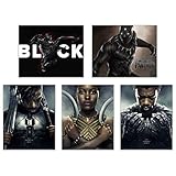 Crystal Black Panther (2018) Poster Prints - Set of Five Avengers Marvel Comics Wakanda Decor Wall Art Photos 8x10 T'Challa - Killmonger - Nakia