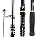 TROUTBOY Black Warrior Fishing Rod - 24 Ton Carbon Fiber Ultra Light Portable Telescopic Fishing Pole with CNC Machined Reel Seat, Stainless Steel Guides, EVA Fore Grip