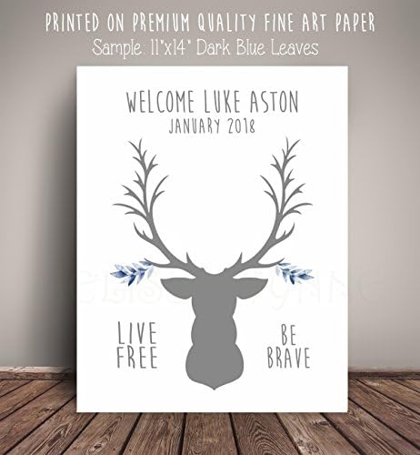 Woodland Deer Thumbprint Guest Book for Leaf Thumbprints, Rustic Woodland Nursery DRBST-TH