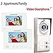 MOUNTAINONE 2 Apartment/Family Video Door Phone Intercom System 1 Doorbell Camera with 2 Button 2 Monitor Waterproof SY811WMC12