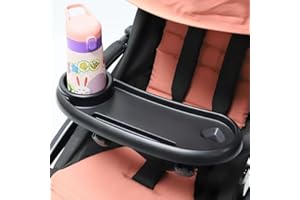 PandaEar Universal Stroller Snack Tray | Detachable Baby Stroller Cup Holder Attachment with Clamp Mount | Fits Most Stroller Handles | Easy-to-Clean Plastic Tray for Toddlers & Kids