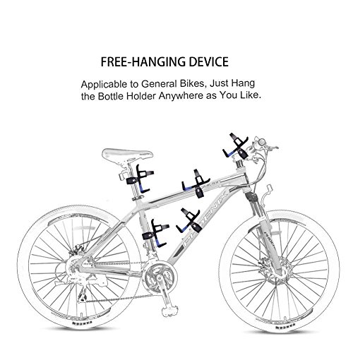 LIPROFE 2 PCS Adjustable Bike Water Bottle Holder Mountain Road Bicycle No Screws Bottle Cage Rack 360 Degree Rotating