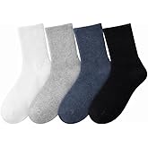 GOWAAW Mens Quarter Crew Socks, Breathable Hand-Linked Toe Design, Comfortable & Durable Athletic Work Socks, Size 7-10