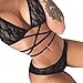 Underwear,toraway 1 Sexy Lingerie Set Strap Translucent Lace Bra +Thongs Briefs (Small, Black)