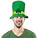 Windy City Novelties St. Patrick's Green Velvet Shamrock Top Hat – Unisex Adult, One Size