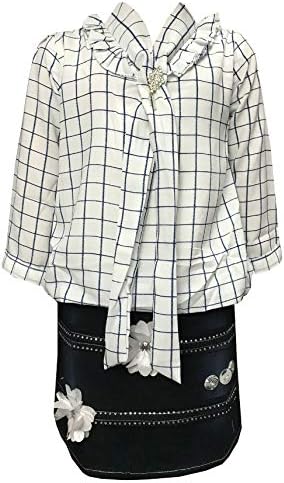 Girl's Net Denim Skirt and Top