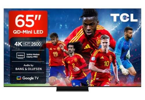 65Q7C 65 QD-Mini LED, 4K HDR Premium 2600, Smart TV with Google TV (Dolby Vision IQ & Atmos, CrystGlow HVA Panel, Motion Clarity Pro 144Hz, Game Master) [Energy Class F]
