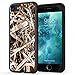 True Color Case Compatible with iPhone 7 Case, Camo iPhone 8 Case, Real HD Camo Tree Grass Straw Hybrid Hard Back Cover + Soft Slim Durable Protective Shockproof Rubber TPU Bumper - Black