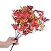 Factory Direct Craft Set of 2 Deep Fall Artificial Maple Leaf Bush for Autumn Home Decor and Fall Flower Arrangements
