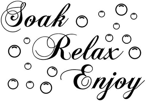 Handlife Home Kitchen Artwork Wall Stickers, Art Sticker Decal Mural, Multi Styles, Funny Humorous Comments, Removable Words Soak Relax Enjoy Bathroom Background Wall Sticker Decor by Qianxing