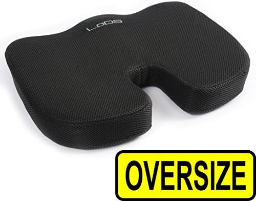 LIGHTWEIGHT Car Seat Cushion, Coccyx Orthopedic Memory Foam Office Chair Cushion/Pillow/Pad, Ergonomic Design, Tailbone and Sciatica Pain Relief, Mesh Washable Cover, Oversize dimensions 18x14.6x3inch