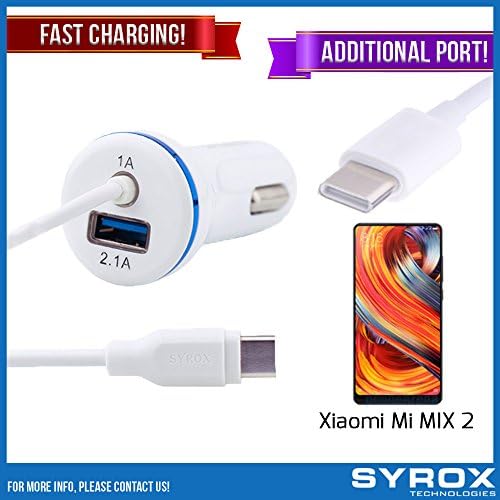 Syrox 20-Pack Type-C Car Charger &amp; Port, Reversible 4 ft Fast Charging for Xiaomi Mi MIX 2, Samsung Galaxy Note 8, S8 Plus, LG V30, V20, G6, G5, Google Pixel, 6P, Nintendo Switch and All
