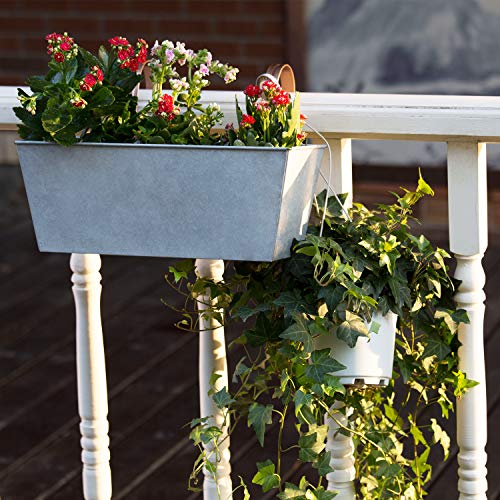 HORTICAN Hänge Pflanzgefäß, Hang Blumentopf, Metallbehälter Ampeln, Wandtasche, Garteneimer für Innen und Außenbereich… – Bild 5