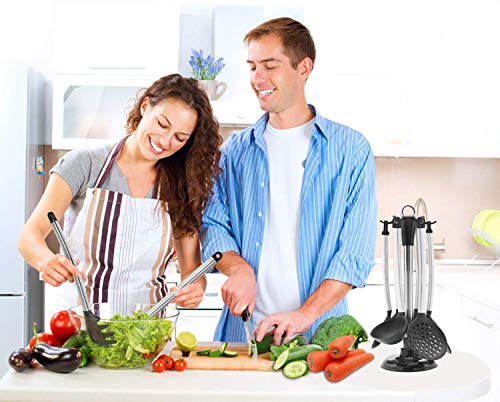 21 PCS Kitchen Utensil Set,AILUKI Silicone & Stainless Steel Spatula Set, Nonstick Non-Scratch and Heat Resistant Cookware Set,Great Kitchen Tools for Gift