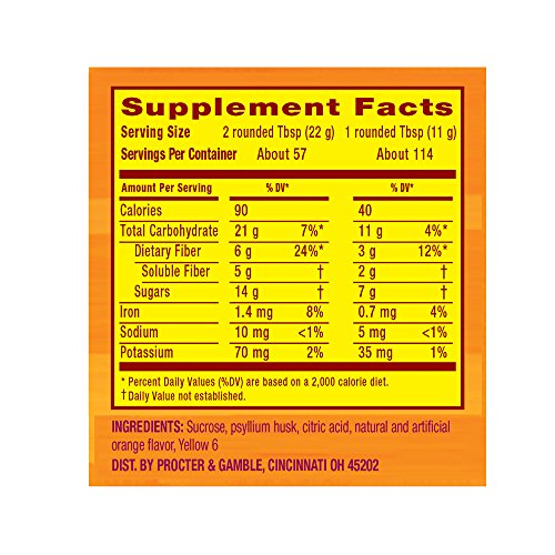 Metamucil Psyllium Fiber Supplement by Meta Orange Smooth Sugar Free