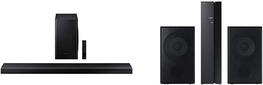 Amazon Com Samsung Hw Q70t 3 1 2ch Soundbar With Dolby Atmos Dts X With Samsung Swa 9000 Rear Speaker System Electronics