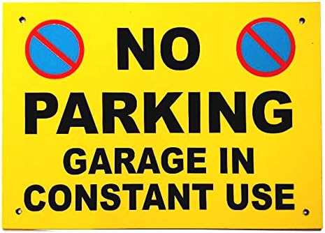 No Parking Sign A4 A3 5mm Black Foamex Various Signs Yellow Black & Motif (A3 NoP Garage in Constant USE)