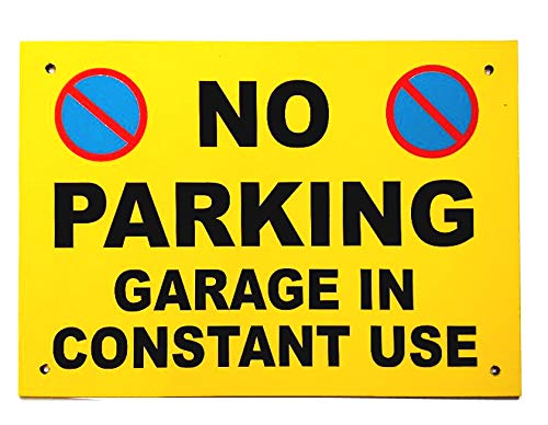 No Parking Sign A4 A3 5mm Black Foamex Various Signs Yellow Black & Motif (A3 NoP Garage in Constant USE)
