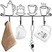 Decorative Wall Hooks for Coats | 4 Hook Coffee Mug Wall Rack | Hooks Rack/Holder for Grill Accessories Kitchen Utensil | Wall Mounted Key Holder Key Rack Key Hanger | Bathroom Towel Hooks | Hat Rack