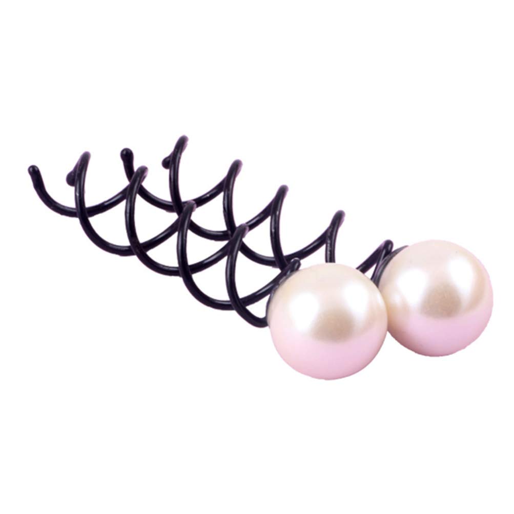 minkissy Spiral Bobby Pins Pearl Hair Pins Hair Accessories for Women Ladies Hair Decoratuion Hair Styling Tool 4 Pcs