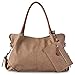 UTO Women Purse 3 Pieces Handbag Set PU Leather Tote Bag Satchel Shoulder Bags with Wristlet Wallet Mud Color