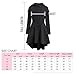 CharMma Women's Casual Single Breasted High Low Hem Lace Up Layered Hooded Coat (M, Black)