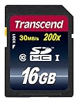 Transcend 16GB SDHC Class 10 Flash Memory Card Up to 30MB/s (TS16GSDHC10E)