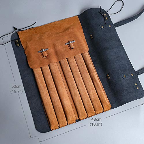 Hand Made Drum Stick Bag,Genuine Leather Leather & Brass Drumstick Bag,Cowhide Drumstick Case (Brown) - Thumbnail 2