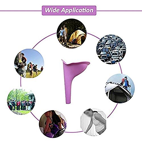 Moonight Female Urination Device (Universal Portable Urinal)- Women Lightweight Silicone Urinal great for outdoor camping travel (Purple, 2pcs)