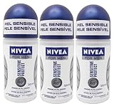 Nivea for Men Sensitive Protect 48 Hr. Anti-perspirant Roll-on Deodorant. 50 Ml. (Pack of 3)