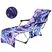 Lmeison Beach Lounge Chair Cover, Chaise Lounge Towel Cover with Storage Pockets for Pool, Sun Lounger, Hotel, Vacation, Holidays Sunbathing, Tie Dye Purple 82.5¡¯¡¯x29.5¡¯¡¯ (Purple-2pcs)