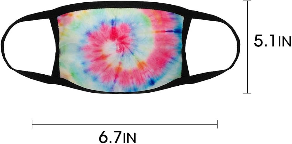 5PCS Big Kids Face Mask Bandana Reusable Washable Middle and High School Students Cover Breathable Cute Dust Covering for Youth Boys and Girls (Tie dye): Clothing