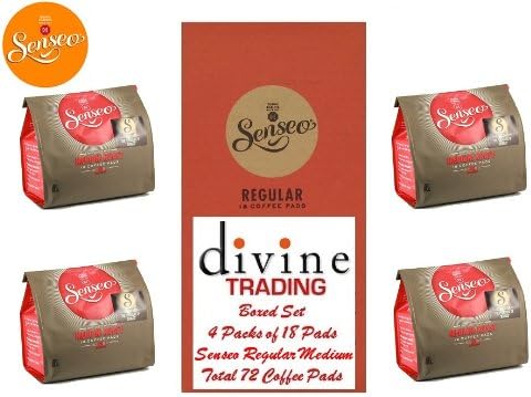 Douwe Egberts Senseo Medium Roast Coffee 18 Pads (Divine Trading Box Set of 4, Total 72 Pads)
