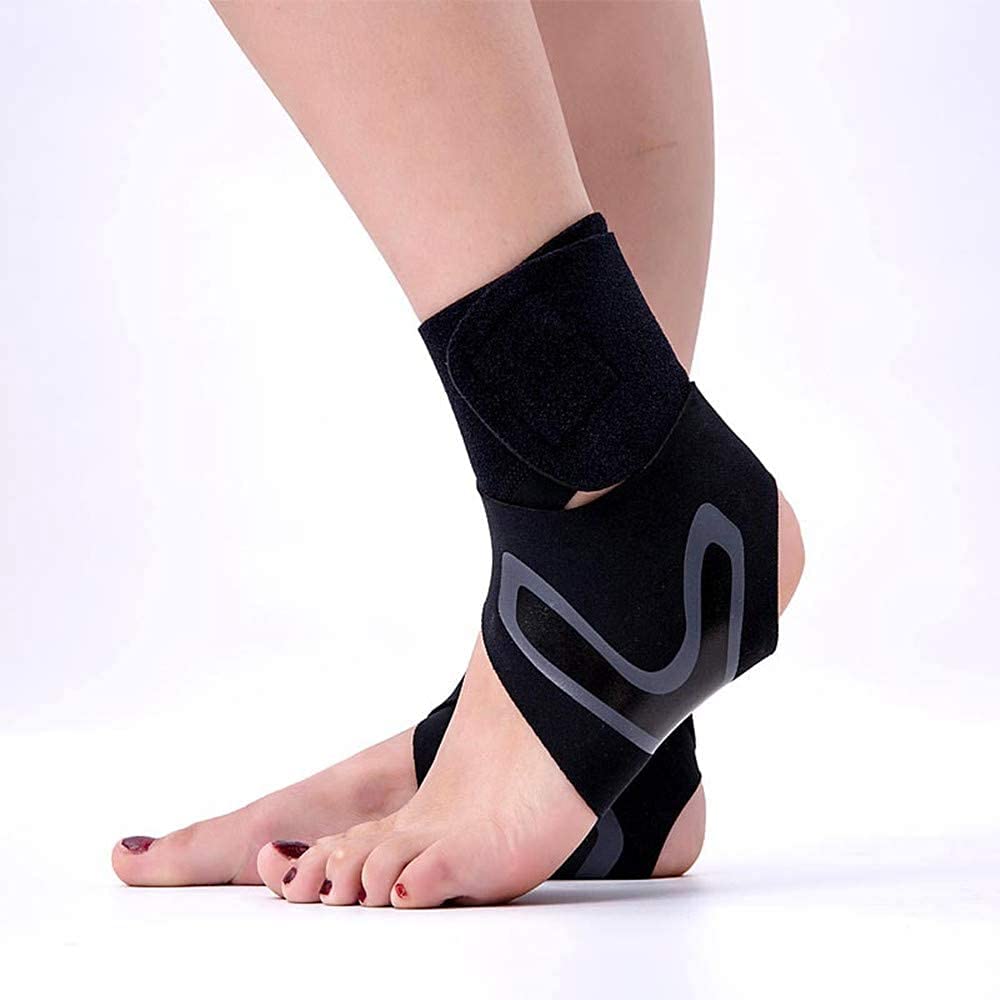 Ankle Supports for Weak Ankles GENERISE Adjustable Ankle Brace Provides Compression & Ankle Support for Sprained Ankle, Tendonitis, Ligament Damage & More - Black (Small (Right Foot))