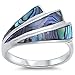 Oxford Diamond Co Sterling Silver Gemstone Fashion Ring Sizes 5-10 (Simulated Abalone, 9)