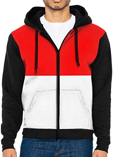 BAOKAN Flag Of Indonesia Cool Men Black Sports Long Sleeve Hoodies Sweatshirts With Pocket