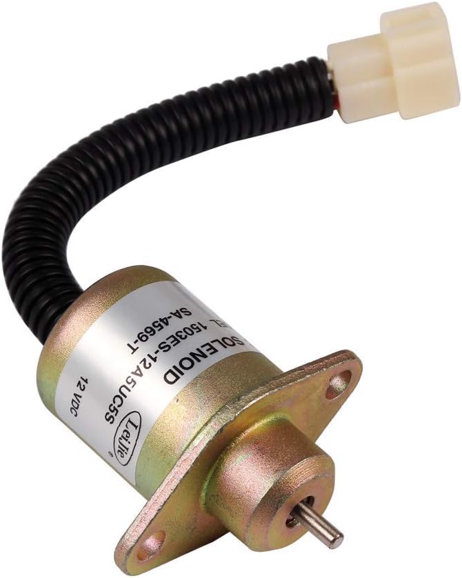 KingMaker Fuel ShutOff Solenoid 1503ES-12A5UC5S 12V Replace For Kubota SA-4569-T, beige|brown|black|yellow