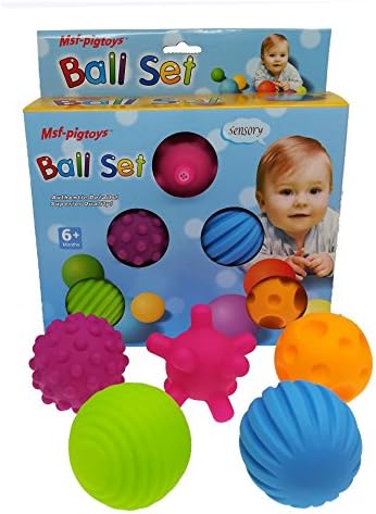 Samidy 5PCS Baby Soft Sensory Balls Hand Grasping Ball Touch Perception Soft Ball BB Ball with Sound Effect Educational Toys