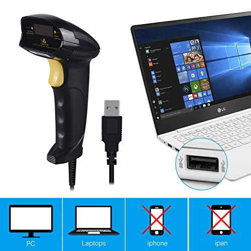 Esup USB Barcode Scanner 1D Handheld Automatic Laser Bar Code Scanner Reader