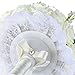 Febou Wedding Bridal Bouquet, 9 inch Wedding Bride Bouquet White Rose Bouquet with Pearl for Wedding Church Party (Heart Pearl, White)