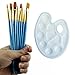 Etmact Professional Gouache Brush,Multifunctional Nylon Thread Drawing Pen, 10 Pieces Paint Brush Used for Acrylic Paints and 2 Plastic Paint Plate Painting Set Acrylic Paint Set Paint Brushes Set